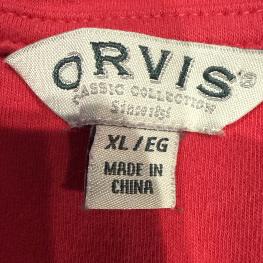 Orvis Womens Top Pink Pima Cotton Knit V-Neck 3/4 Sleeve Pullover T-Shirt XL - Picture 2 of 13